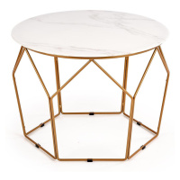 Konferenční stolek Madison bílá mramor/zlatá