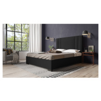 Eka Čalouněná postel Berry - Riviera 120x200 cm Barva látky Riviera: Černá (97), Úložný prostor: