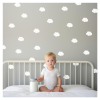 Bílé obláčky - nálepky na zeď do dětského pokoje