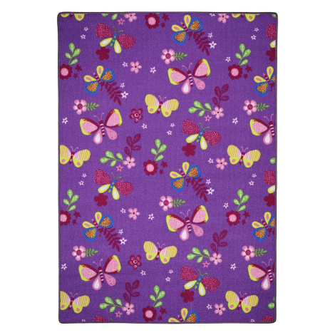 Vopi koberce Dětský kusový koberec Motýlek 5291 fialový - 133x133 cm