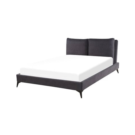 BELIANI postel MELLE 160 × 200 cm, sametová, tmavě šedá
