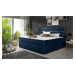 Elegantní box spring postel Barone 180x200, modrá