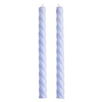 TWISTED Sada lesklých svíček 2 ks 25,5 cm - sv. modrá