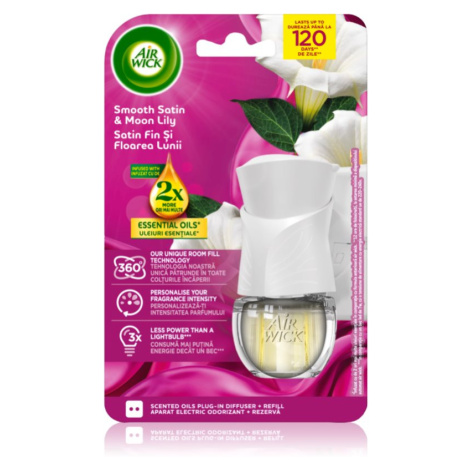 Air Wick Smooth Satin & Moon Lily Electric elektrický osvěžovač vzduchu s náplní 19 ml AirWick