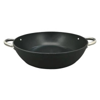 Paella pánev MasterPro BGMP-3557 / Ø 32 x 7,8 cm / 2 rukojeti / černá