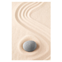 Ilustrace Zen garden meditation stone. Round rock, kikkerdirk, 26.7 × 40 cm