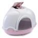 IMAC Krytý kočičí záchod rohový s filtrem 52 × 52 × 44,5 cm růžový