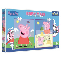 Trefl Puzzle Baby maxi Prasátko Peppa Dobrý den 2x10 dílků - oboustranné