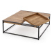 Konferenční stolek FREGATA –⁠ kov/dřevo, černá, med ořech