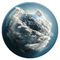 Skleněný obraz ø 70 cm Clouds – Styler