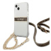 Guess GUHCP13SKC4GBGO hard silikonové pouzdro iPhone 13 Mini 5.4" transparent 4G Brown Strap Gol