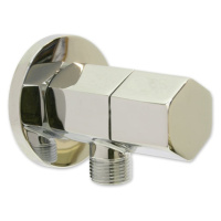 Rohový ventil s keramickým vrškem 1/2" x 3/8" - Chrom, šestihranný  651477