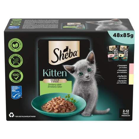 Sheba smíšený výběr kapsiček ve šťávě pro koťata 48 × 85 g