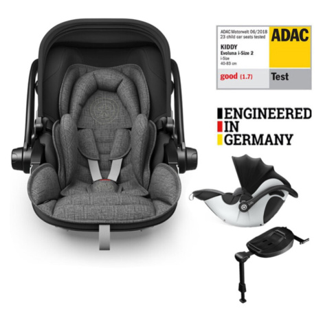 KIDDY Autosedačka Evoluna i-size 2 + Isofix základna 40-83 cm Grey Melange Icy Grey