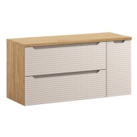 Comad Závěsná skříňka pod umyvadlo Luxor Beige s deskou 120 cm béžová/dub olejovaný