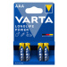 VARTA Longlife Power AAA alkalické baterie 4 ks