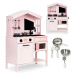 ECOTOYS Dřevěná kuchyně pro děti Cheerful kitchen růžová