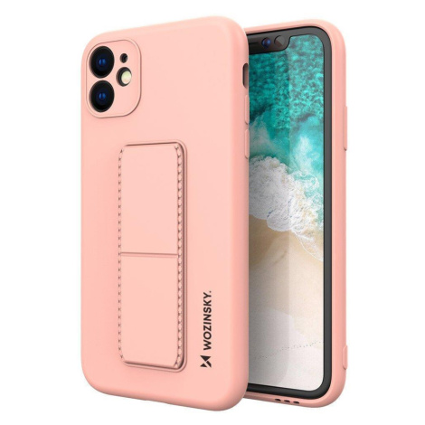 Wozinsky Flexibilní silikonové pouzdro se stojánkem na Samsung Galaxy A22 4G pink