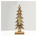 ACA Lighting dřevěná dekorace vánoční stromek hnědý velký 5 LED na baterie (2xAA) teplá bílá IP2