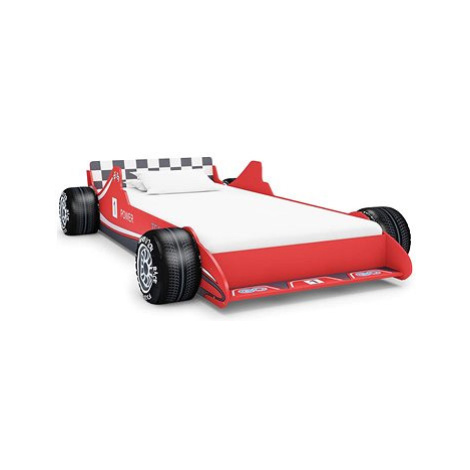 SHUMEE dětská postel ve tvaru závodního auta 90 × 200 cm, červená