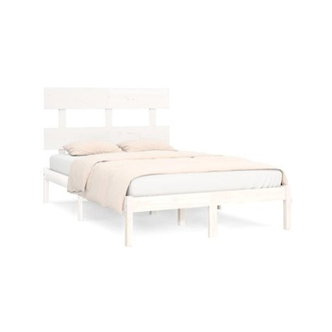 Rám postele bílý masivní dřevo 140 × 200 cm, 3104674 SHUMEE