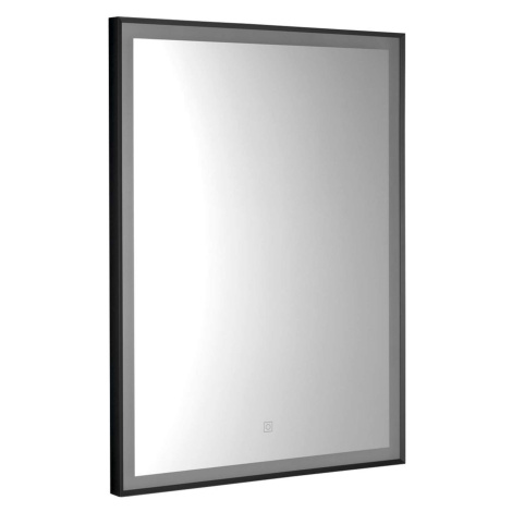 Aqualine - Zrcadlo s LED osvětlením, 80x60 cm, dotykový senzor, matná černá CN060