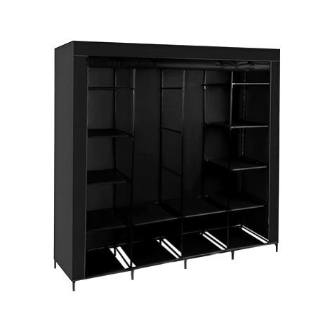 KIK KX4346 Dvojitá skříň na oblečení 180 × 133 × 44 cm černá