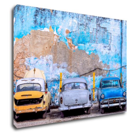 Impresi Obraz Stará modrá auta - 70 x 50 cm