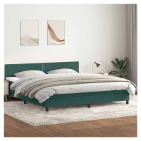 vidaXL Box spring postel s matrací tmavě zelená 180x210 cm samet