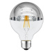Optonica LED Žárovka G95 E27 Skleněná stříbrná 7W Teplá bílá