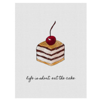 Ilustrace Life Is Short Eat The Cake, Orara Studio, 30 × 40 cm