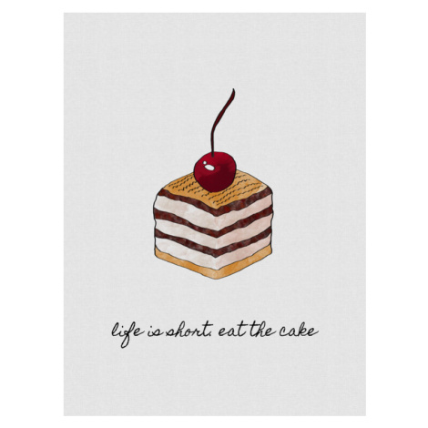 Ilustrace Life Is Short Eat The Cake, Orara Studio, 30 × 40 cm