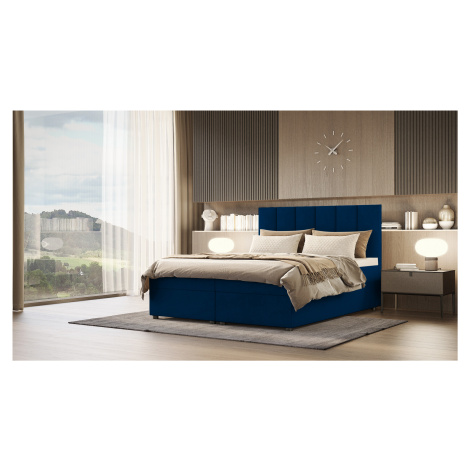 SFAB Kontinentální čalouněná postel VENUS (180x200 cm) Látka Velutto: Velutto 25 - Námořnická mo