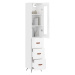 vidaXL Skříň highboard bílá s vysokým leskem 34,5x34x180 cm kompozit