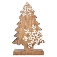 4Home Dekorace z mangového dřeva Snowflake Tree, 33 cm