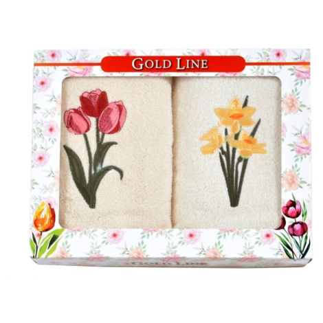 Dárkové balení 2 ks froté ručníků, Narcis a tulipány, 50 x 100 cm FORBYT