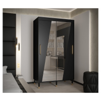 Šatní skříň Abi Calipso Rho Barva korpusu: Černá, Rozměry: 120 cm, Dveře: Černá + zrcadlo