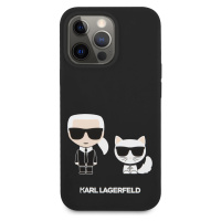 Silikonové pouzdro Karl Lagerfeld and Choupette Liquid KLHCP13LSSKCK pro Apple iPhone 13 Pro, če