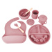Dětská silikonová jídelní sada PupyHou, 10-dílná Barva: Pink (růžová)