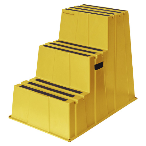 Twinco Plastové schůdky s nekluznými stupni, nosnost 150 kg, 3 stupně, žlutá, od 2 ks