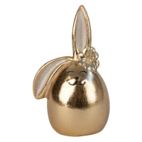 Velikonoční porcelánový králík s květinou DENNY, zlatý