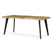 Jídelní stůl, 180x90x75 cm, MDF deska, 3D dekor divoký dub, kov, černý lak