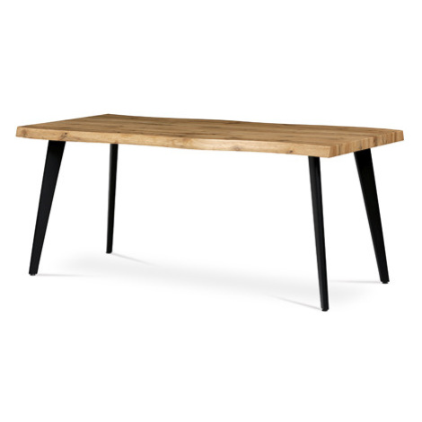 Jídelní stůl, 180x90x75 cm, MDF deska, 3D dekor divoký dub, kov, černý lak Autronic