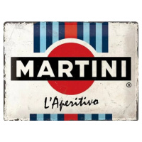 Plechová cedule Martini L'Aperitivo Racing Stripes, 40 × 30 cm