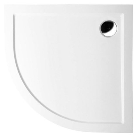 Polysan SERA sprchová vanička z litého mramoru, čtvrtkruh 90x90cm, R550, bílá