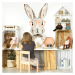 DEKORACJAN Samolepka na zeď - králík v brýlích Velikost: XL, Barva doplňku: meruňková