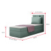 Expedo Čalouněná postel boxspring MIRANDA + topper, 90x200, soro 34, pravá