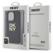 Zaní kryt DKNY PU Leather Stack Logo Wrist Strap pro Apple iPhone 14 Pro, černá