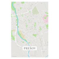 Mapa Presov color, (26.7 x 40 cm)
