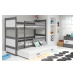 BMS Dětská patrová postel s přistýlkou RICO 3 | šedá 90 x 200 cm Barva: Bílá